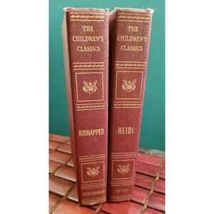 1925 Children's Classics Kidnapped & Heidi Encyclopedia Americana Hardcover